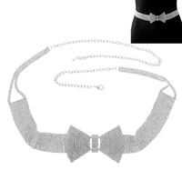 RHINESTONE PAVE BOWTIE BUCKLE BELT